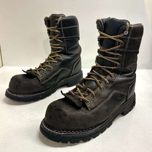 Georgia Boots Men's 9" CT Logger Brown Leather Composite Toe Waterproof 8.5 - Picture 5 of 8